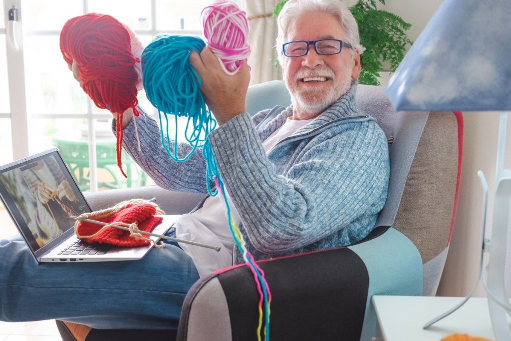 Virtual team-building activities - knitting