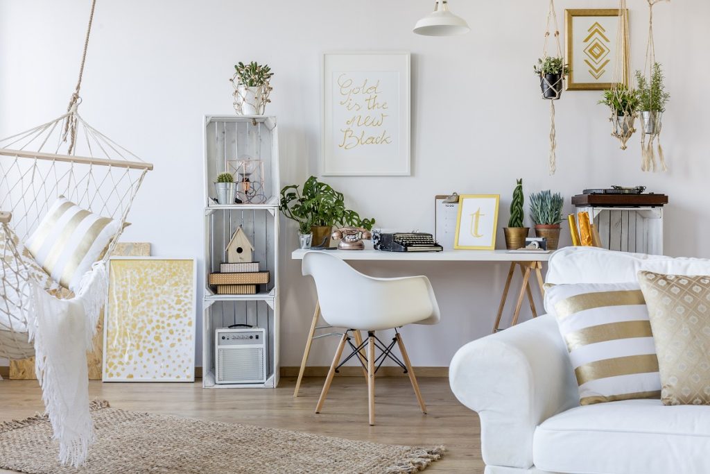 Boho home office deco