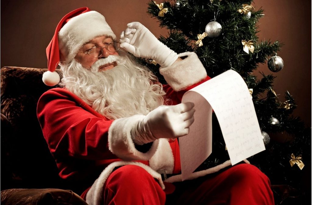 Santa looks at your list of items to upgrade your home office equipment